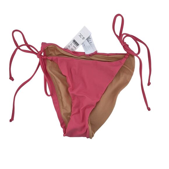 J. Crew String Cheeky Curved Pink Bikini Bottom Size Medium NWT B - Picture 1 of 3